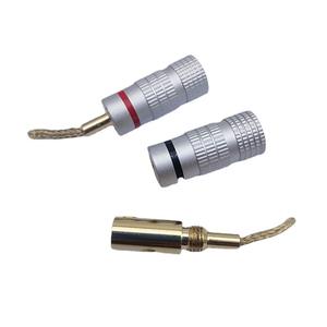 Cable de audio para altavoz con conector banana chapado en oro sin soldadura, enchufe negro y rojo, carcasa de aluminio, venta directa de fábrica - Product Image 1