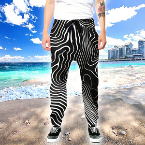 OEM Service Lightweight Canvas Flat Front Quick Dry Long <b>Trousers</b> Custom Design Casual Beach Digital Print Wide Leg Pants Men - Product Image 1
