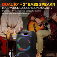 Altavoz Karaoke RGB Multifuncional SING-E CQS-6617 con Micrófono Inalámbrico y Control Remoto para Cine en Casa y Fiestas