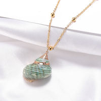 Collar con Colgante de Acero Inoxidable de la Serie Ocean, Moderno, para Mujer, con Diseño de 7 Conchas de Abulón