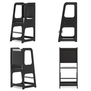 Torre <span class=keywords><strong>de</strong></span> Aprendizaje Montessori Convertible Negra <span class=keywords><strong>de</strong></span> Madera y Juego <span class=keywords><strong>de</strong></span> Silla <span class=keywords><strong>de</strong></span> Escritorio para Niños para la Independencia en la <span class=keywords><strong>Cocina</strong></span> - Product Image 2