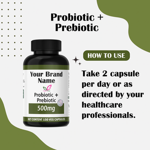 Cápsulas de Probióticos y Prebióticos Orgánicos OEM ODM, Lactobacillus, 150 Unidades, Marca Privada, Suplemento Dietético Personalizado - Product Image 4