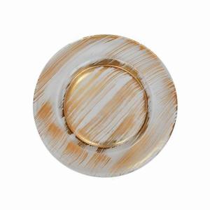 Platos circulares transparentes de color dorado con lámina de oro, creativos y de alta gama, para banquetes occidentales personalizados en Europa y América, para ocasiones formales. - Product Image 5