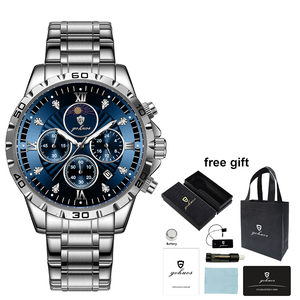 Gohuos 9809 Orologi al Quarzo Classici di Lusso in Acciaio Inossidabile per Uomo, Reloj Montre Impermeabile con Lancette Luminose - Product Image 1