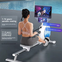 Rameur magnétique à double résistance CH Water, 32 niveaux réglables, écran LCD, équipement de fitness pour la maison, 120 kg