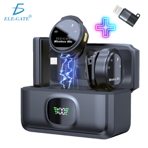 ชุดไมโครโฟนไร้สาย ELE-GATE แบบ Lavalier พร้อมตัวรับสัญญาณ Type-C ฐานชาร์จเร็ว พร้อมอะแดปเตอร์ Lightning - Product Image 1