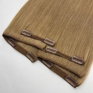 Extensiones de Cabello con <span class=keywords><strong>Clip</strong></span> de PU Invisibles Más Vendidas, Extensiones de Cabello Humano con <span class=keywords><strong>Clip</strong></span> Sin Costuras, Extensiones de Cabello con <span class=keywords><strong>Clip</strong></span> de Seda Doble Trenzado Marrón - Product Image 2
