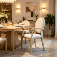 Fauteuil en cuir pour salle à manger, style américain moderne, durable, avec structure en métal, coussin en tissu vinyle, chaise de restaurant avec accoudoirs