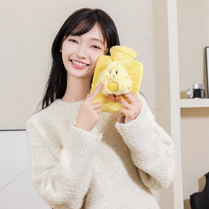 Cute Cartoon Plush Hot Water Bottle With Removable Cover Anti Explosion Hand Warmer For Kids And Women - Product Image 2
