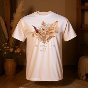 T-shirt « Fleurs séchées facilement séduites par les plantes », style bohème, coupe unisexe pour adulte - Product Image 3