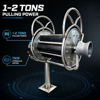 Treuil de pêche hydraulique à roue unique 16MPa 11KW, force de traction 1-2 tonnes, 5-160 tr/min, pour la remontée de filets marins sur bateaux de pêche