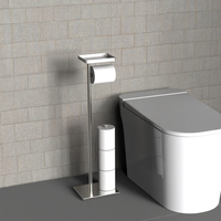 Support de papier toilette moderne de luxe en acier inoxydable chromé à double barre, porte-papier toilette argenté
