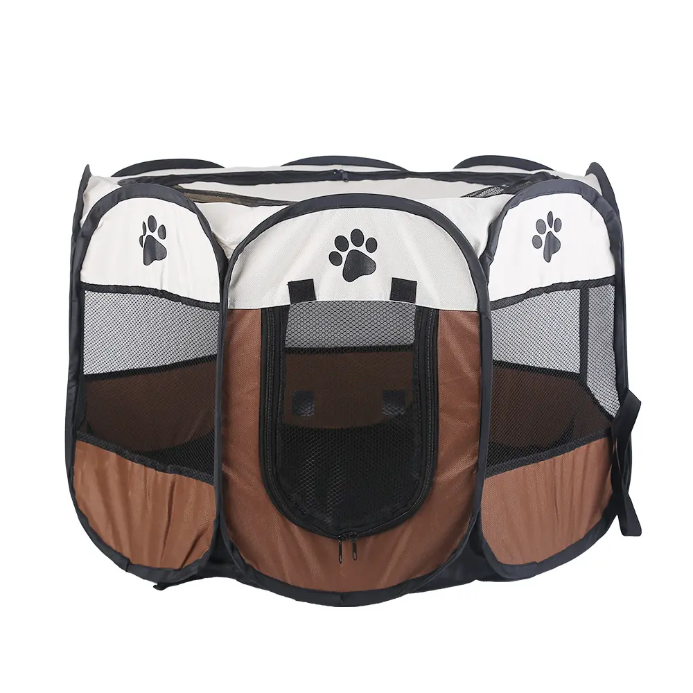 Wholesale Oxford Round 8 Panel Dog Enclosure Portable Foldable Tent Cat Cages Pet Playpen