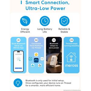 Meross Matter Presence <b>Sensor</b> 4-in-1 <b>Battery</b> Powered PIR <b>Light</b> <b>Sensor</b> Wall Mount Smart Home Device - Product Image 4