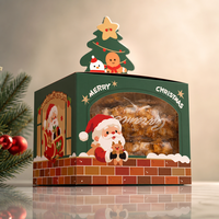 Boîtes cadeaux de Noël, boîtes à pâtisserie, boîtes à biscuits croquants flocon de neige, boîtes à nougat, boîtes à toffee avec fenêtre, en carton blanc, à transporter à la main
