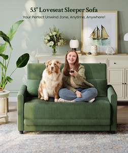 बैठने योग्य सोफे बिस्तर कॉर्डरॉय बिस्तर 6-स्थिति समायोज्य लोवेसीट प्यार सीट स्लीपर सोफे बिस्तर - Product Image 3