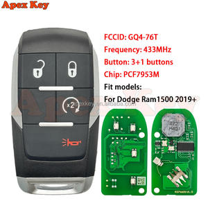 Llave Inteligente de Repuesto de 4 Botones, 433.92MHz, Chip 4A, GQ4-76T, 68374993, 68375455, 68365299, para Dodge RAM 2500, 3500, 4500, 5500 - Product Image 2