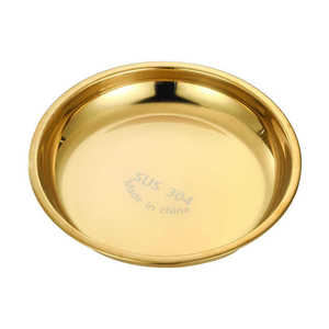 Stainless Steel Plates Round Shallow Gold Plated SUS304 Made In China Hotel Food Use - Product Image 3