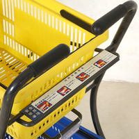 Chariot de supermarché à deux niveaux pour la vente en gros aux fabricants, chariot de magasinage français pour la promotion