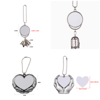 Pendentif en métal personnalisable par sublimation, motif cloche, cage à oiseaux, cœur, pour voiture, ornement photo, à suspendre au rétroviseur, cadeau commémoratif