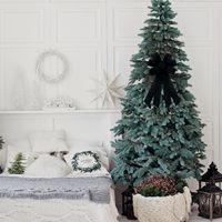 Couronne de Noël en toile de jute noire avec nœuds en ruban, 20x11 pouces, style ferme, décorations de fêtes et d'anniversaires pour la porte d'entrée de la maison