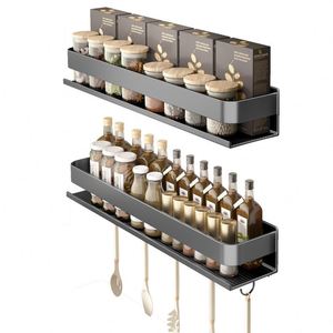 <b>Kitchen</b> Storage <b>Rack</b> - Wall Mounted Spice <b>Rack</b> with Cutlery <b>Rack</b>, Saving Space and Storing Seasonings and Cooking Tools - Product Image 1
