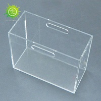 Caja de Almacenamiento Cuadrada de Acrílico Transparente, Organizador de Documentos, Revistas, Papel de Oficina, para Oficina, Hogar, Supermercado