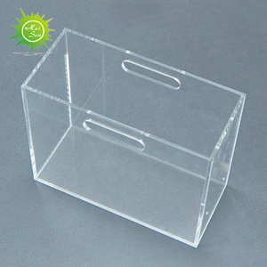 Scatola portaoggetti quadrata in acrilico trasparente, porta documenti e riviste, organizer per ufficio, casa e supermercato - Product Image 3