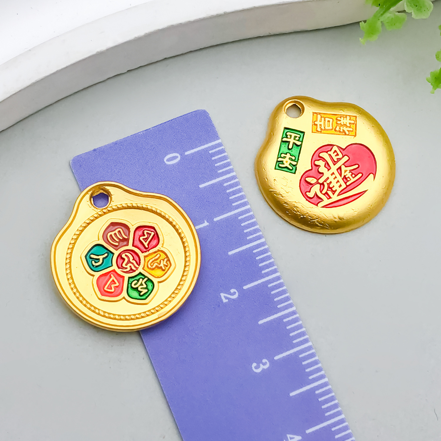 Gold Multicolor 20x19mm 3g-22569