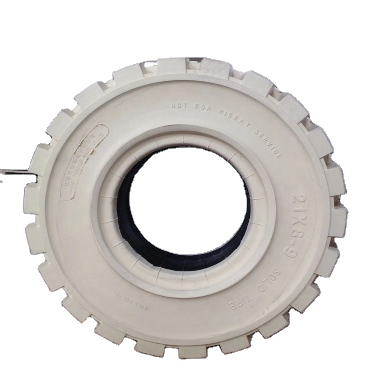Non-marking Forklift Cushion Tires Solid Tire Clip Type Non Marking White Forklift Tires 650-10 700-12 300-15 600-9