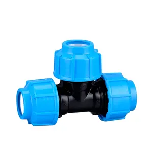 Factory sell HDPE PP compression fittings 90 3-ways Equal Tee PN10 for pipe