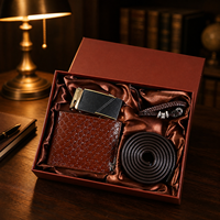 Coffret cadeau de luxe pour homme avec ceinture, portefeuille, montre, bracelets, porte-clés et stylo dans un coffret cadeau, logo personnalisé