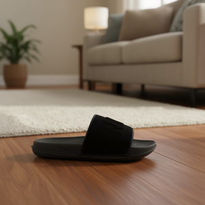 Nike Women's Offcourt Slide Sandals Black <b>EVA</b> Insole Comfortable Flat Open Toe Fashion Trend Slip-On Shoes - Product Image 2