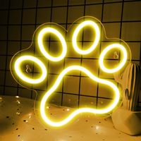 Signes néon LED chat chien mignon carlin chiens pattes lumières pour décoration murale alimenté par USB pour chambre à coucher décoration de chambre d'enfants