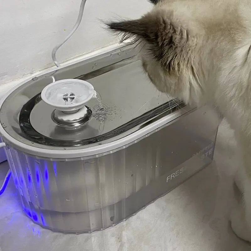 OEM Papifeed Pet malzemeleri paslanmaz çelik kase hayvanlar kedi köpek Pet akıllı otomatik su içme çeşmesi su sebili