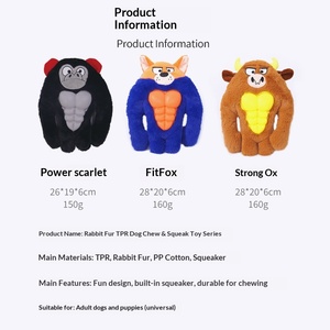 Jouet à mâcher pour chien en forme d'animal en peluche, design gorille amusant, en TPR, interactif et couineur pour les jeux de la force - Product Image 4