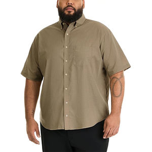 Camisa de manga corta sin arrugas grande y alta para hombre - Product Image 1