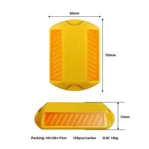 Borne <span class=keywords><strong>de</strong></span> signalisation routière réfléchissante en plastique ABS, marqueur <span class=keywords><strong>de</strong></span> chaussée, séparateur <span class=keywords><strong>de</strong></span> voie, œil <span class=keywords><strong>de</strong></span> chat pour <span class=keywords><strong>la</strong></span> sécurité routière et <span class=keywords><strong>la</strong></span> guidage des voitures dans les parkings - Product Image 2