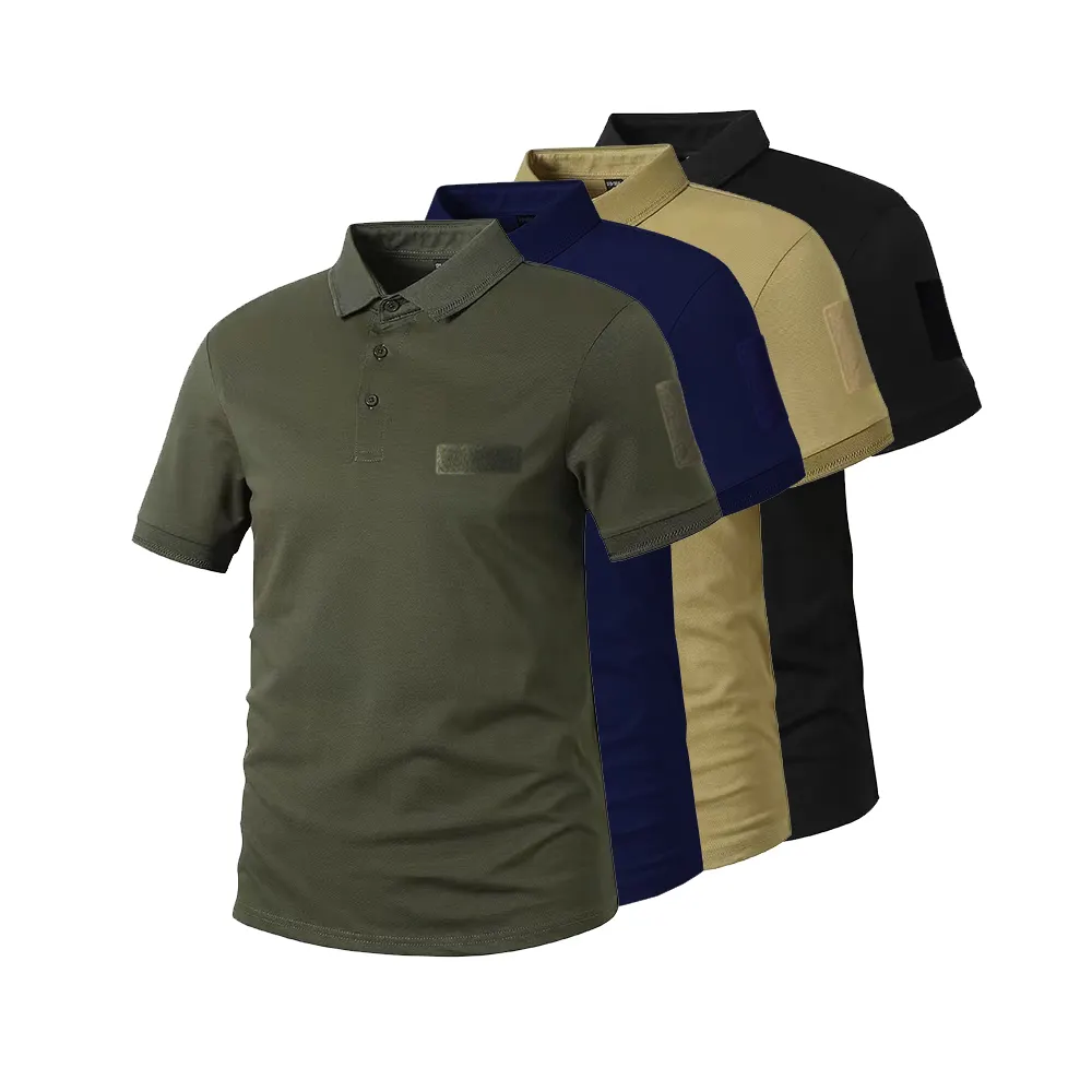 Kaus Katun Taktis Pria, Kaus Katun Taktis untuk Olahraga, Seragam Mendaki, Berburu, Luar Ruangan, Kaus Polo Kasual