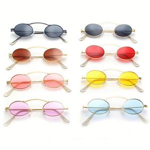 Lunettes de soleil rondes rétro en métal style punk pour femmes, avec logo personnalisé, collection 2025 - Product Image 6