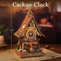 Kit de Rompecabezas 3D de Madera para Reloj de Cuco, Juguete DIY con Pájaro en Movimiento, Estilo Bosque Negro, para Adultos