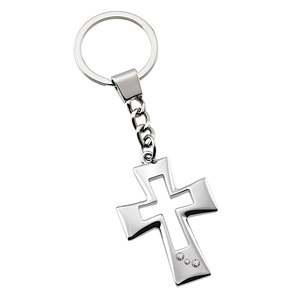 Llavero LED NO B con Cruz y Cristo, Logotipo Grabado con Láser, Diseño Perforado para Llevar Llaves, Accesorio de Moda - Product Image 1