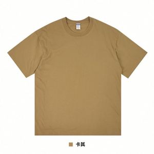 European Over Size Men's Cotton T-<b>Shirt</b> 230g Short Sleeved Plus Size O Neck Solid Pattern LOGO Printing Loose Fit T <b>Shirts</b> - Product Image 1