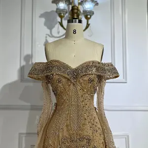 Serena collina Nude sirena elegante con perline di lusso abiti da sera Dubai abiti 2024 per l'occasione formale LA72397 personalizzati - Product Image 3
