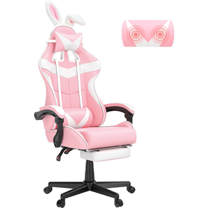 <span class=keywords><strong>Silla</strong></span> de ordenador para mujer, <span class=keywords><strong>silla</strong></span> de ordenador de carreras ergonómica con respaldo alto, rosa, ajustable, para oficina - Product Image 1