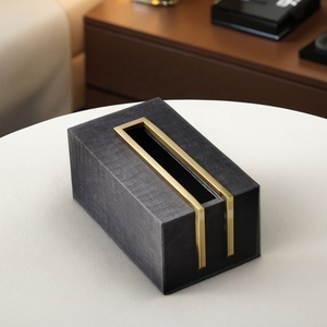 Nueva Llegada: Cubierta de Caja de Pañuelos de Cuero PU de Alta Gama, Moderna Caja de Almacenamiento de Papel para Escritorio, Set de Caja de Servilletas con Diseño Sofisticado para el Hogar y el Coche FRINS - Product Image 5