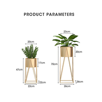 Ensemble de 2 supports métalliques pour fleurs, pour la maison et l'extérieur, avec rangement pour plantes et pots