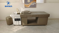 Fauteuil de lavage capillaire MOOLIN avec spa pour la tête, thérapie aquatique, massage, élévateur électrique, traitement vapeur, lavabo en céramique pour salon de coiffure