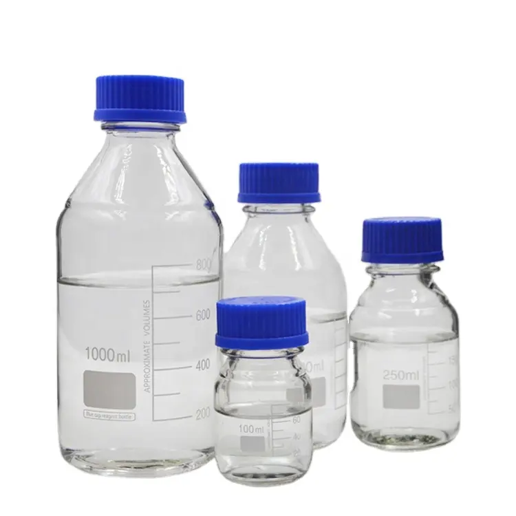 مختبر جولة القاع GL45 الأزرق غطاء برغي الزجاج تخزين الوسائط زجاجة الكاشف في أسعار الجملة