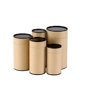 Tube de papier rond biodégradable Emballage de cylindre de cosmétiques en carton personnalisé Boîte de papier ronde avec couvercle